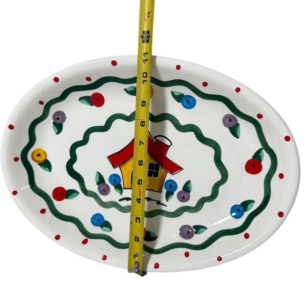 Mary Engelbreit Ink Gaetano Pottery #4003 Cottage House Platter